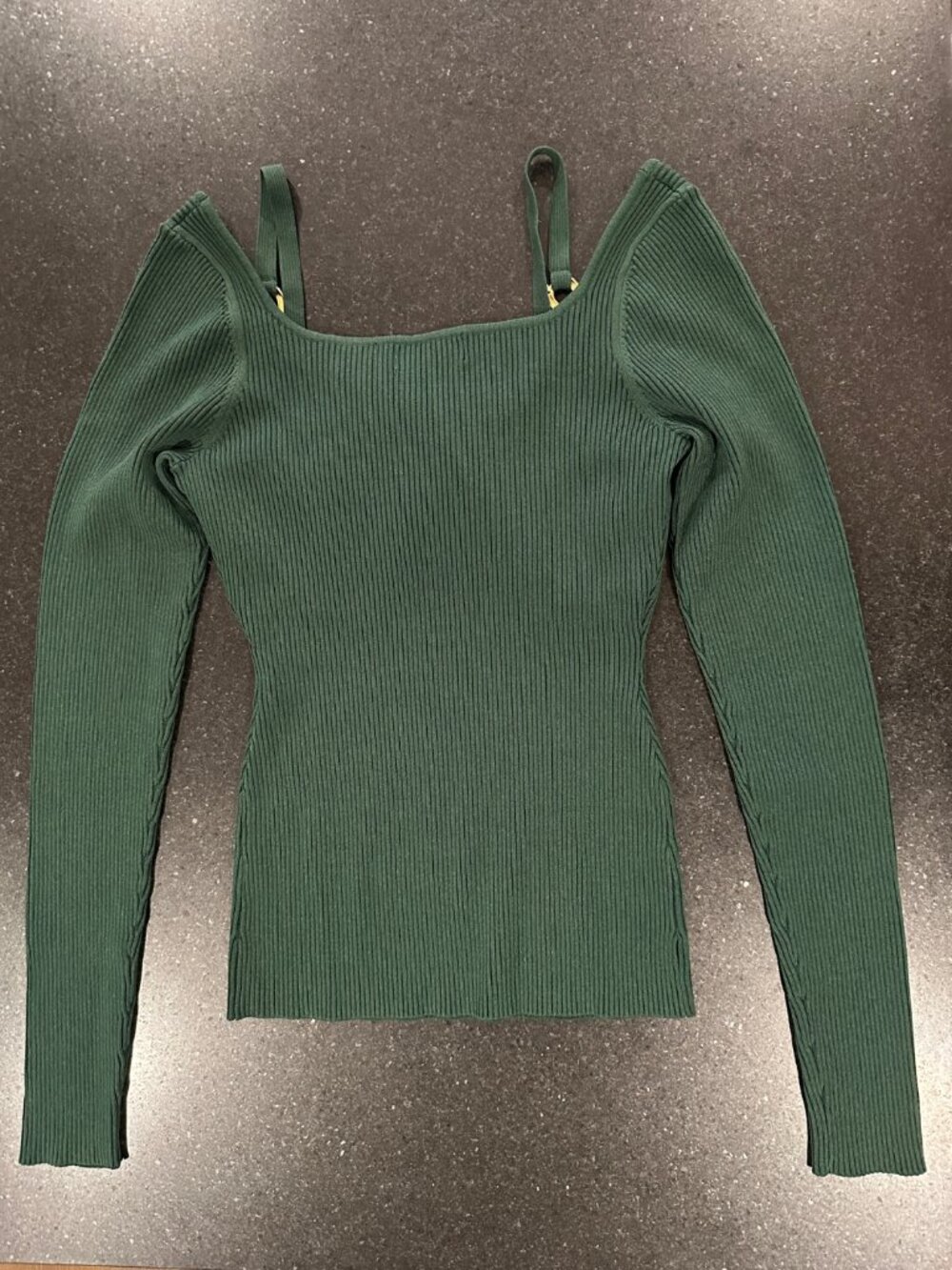 Nicholas | Elisabet Double Rings Rib Knit Top | Forest Green | Small - Picture 5 of 13